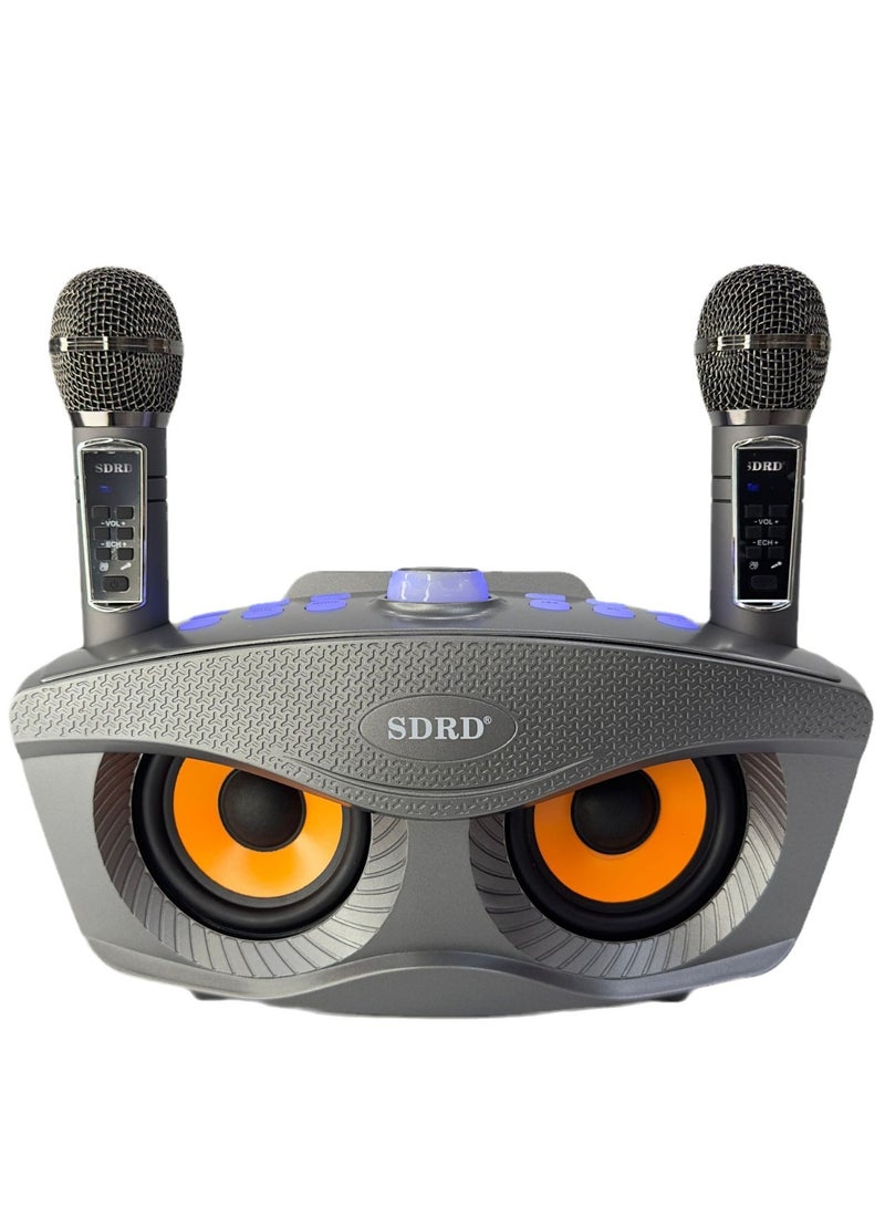 SDRD Karaoke Machine with 2 Wireless Microphones, Portable Karaoke Machine for Adults & Kids,Karaoke Microphone with PA System,Karaoke Speaker Supports for TWS,USB,FM,REC,AUX in,TF Card - Image 1