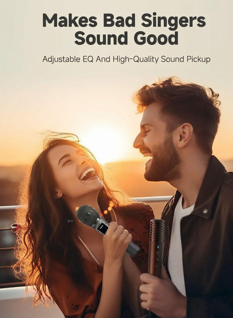 SDRD Karaoke Machine with 2 Wireless Microphones, Portable Karaoke Machine for Adults & Kids,Karaoke Microphone with PA System,Karaoke Speaker Supports for TWS,USB,FM,REC,AUX in,TF Card - Image 4