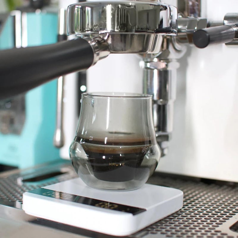 Kruve Dark Propel Espresso Cups, Handmade Double-Walled Glass Coffee Mugs, Clear 2.5 oz, Scientific Design for Better Tasting Coffee (Set of Two) - Unique Glass Coffee Cups with Headspace - Image 2