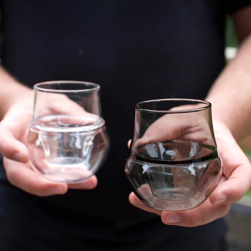 Kruve Dark Propel Espresso Cups, Handmade Double-Walled Glass Coffee Mugs, Clear 2.5 oz, Scientific Design for Better Tasting Coffee (Set of Two) - Unique Glass Coffee Cups with Headspace - Image 4