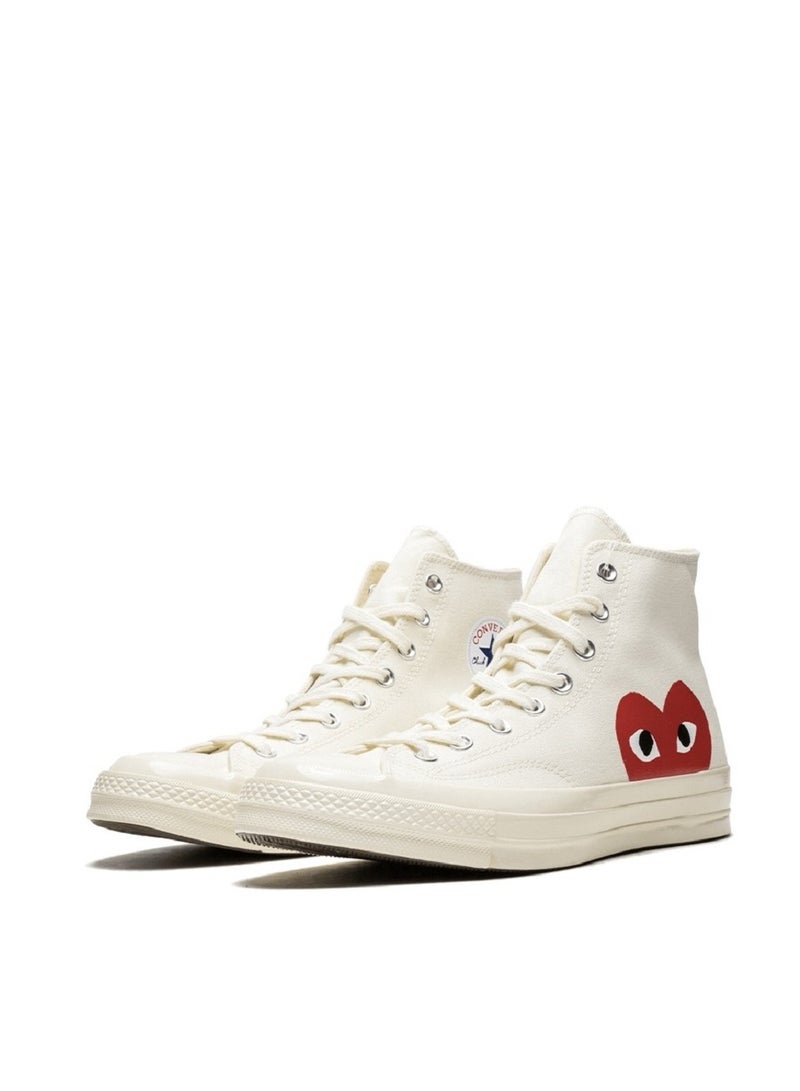 كونفرس CDG x CONVERSE 1970s تشاك تايلور أول ستار أوكسجين بلاي هاي توب أبيض للرجال/النساء/الطلاب - Image 4