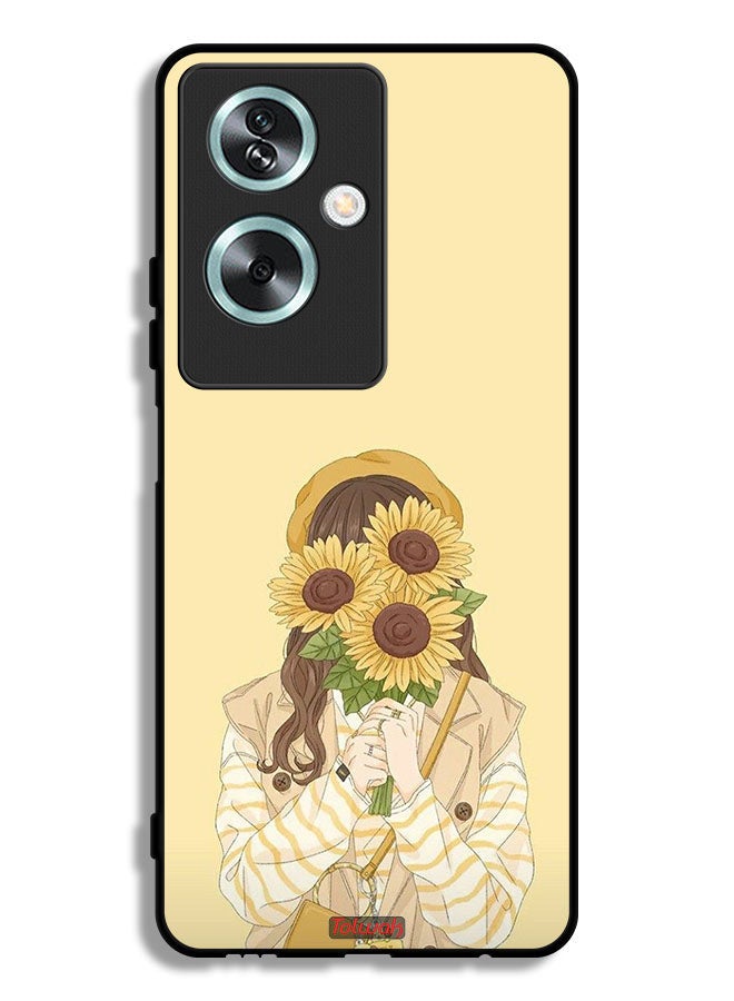 Tolwak Oppo A2 Protective Case Cover Hide Face With Sunflowers - Image 1