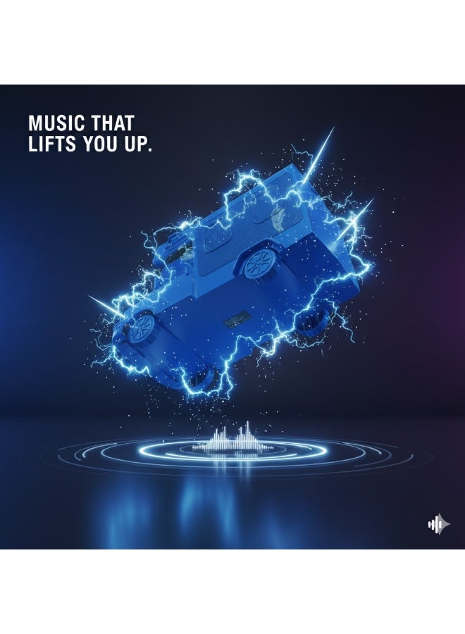 إيفو سبيكر بلوتوث محمول بالطاقة الشمسية EVO P818 – بطارية 1500mAh، قدرة 10 واط، مزود بكشاف، ومدخل AUX وTF Card - لون ازرق - Image 5