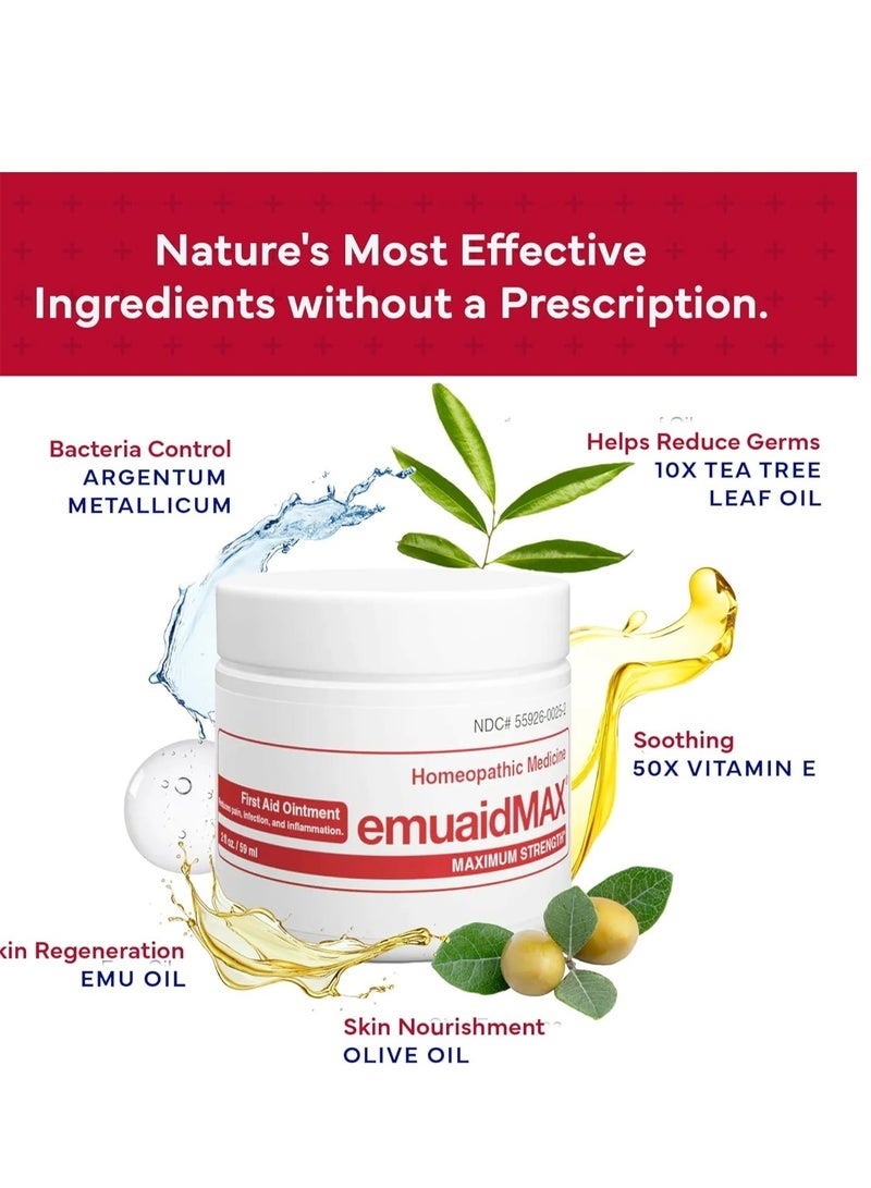 إي إم يو أيد emuaid EMUAIDMAX مرهم لحكة الجلد ، علاج أقصى قوة لقدم الرياضي ، الصدفية ، الحكة ، الطفح الجلدي ، الأكزيما ، القروح الباردة ، البثور ، وعدوى الخميرة 2 أوقية - Image 3
