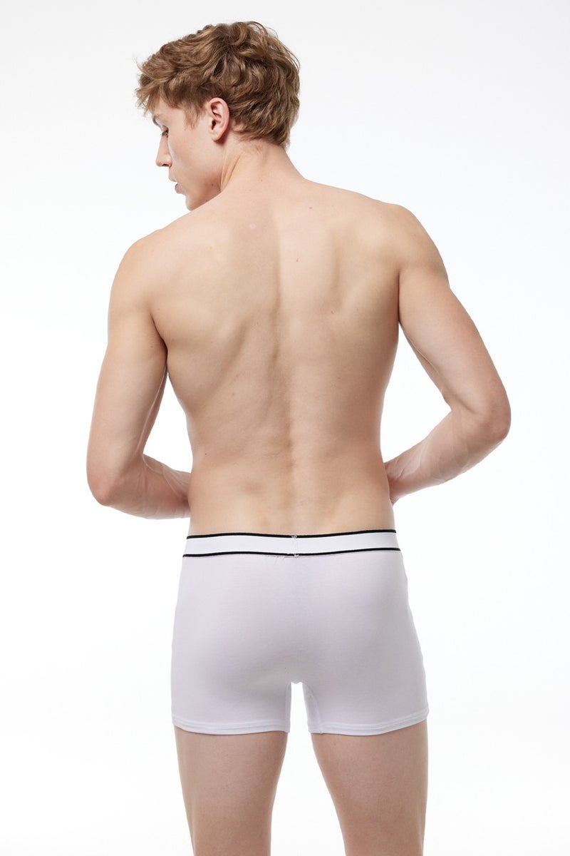 Malabadi Men's White 3 Piece Cotton Elastane Boxer 3M075  - Image 4
