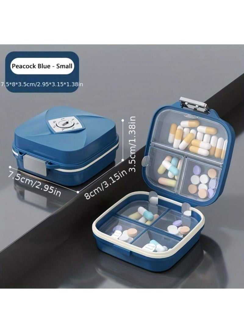 Portable Pill Box, 8 Compartments Sealed Medicine Organizer, Waterproof Moisture-Proof Daily Pill Case for Travel & Pocket - Image 1