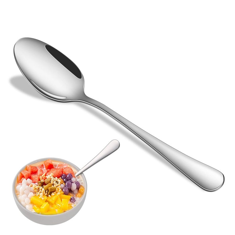 Dehov Dinner Spoon Set,8-Piece 7.3" Soup Spoons,Premium Food Grade Stainless Steel Table Spoon,Durable Metal Tablespoon,Dishwasher Safe Silverware Spoons - Image 1