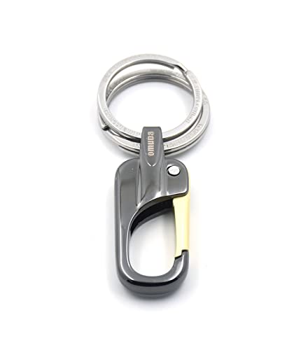 Omuda Stylish Hook Locking Silver Metal Carabiner Double Ring Hook Metal Key Chain for Men & Women - Image 5