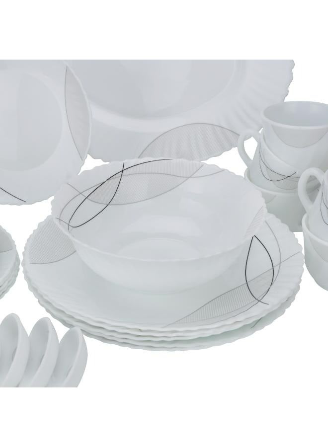 Royalford 50Pcs Opalware Dinner Set, Assorted Design | Lightweight, Beautiful Design Opal Dishes Sets Service for 6, Dish, Dishwasher Safe, Microwave Oven Safe White 10.33kg - Image 3