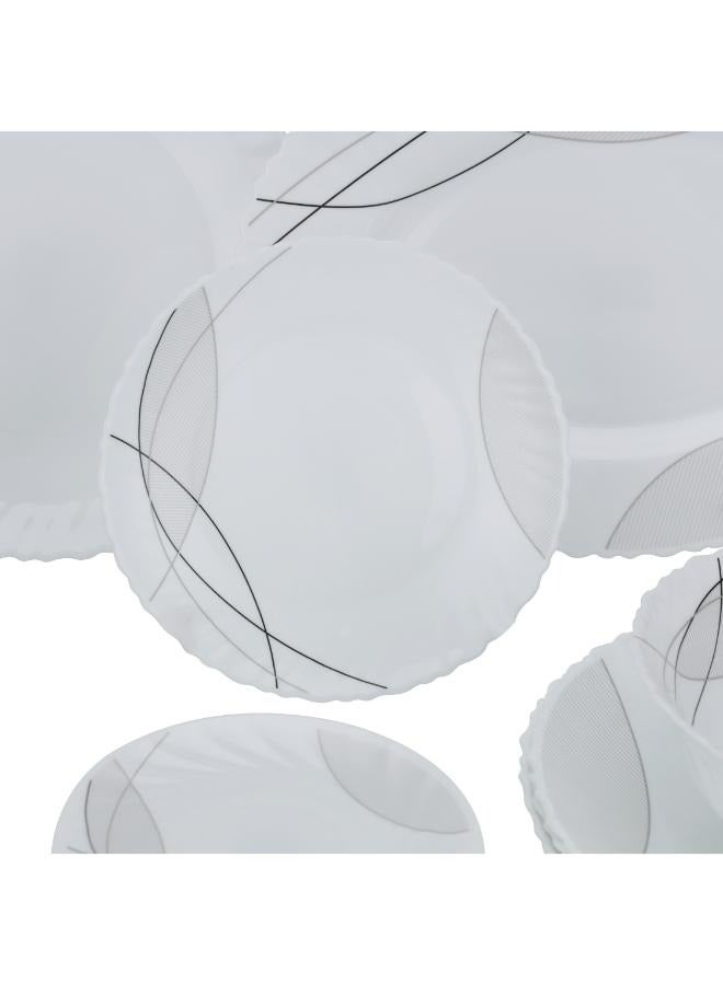 Royalford 50Pcs Opalware Dinner Set, Assorted Design | Lightweight, Beautiful Design Opal Dishes Sets Service for 6, Dish, Dishwasher Safe, Microwave Oven Safe White 10.33kg - Image 4