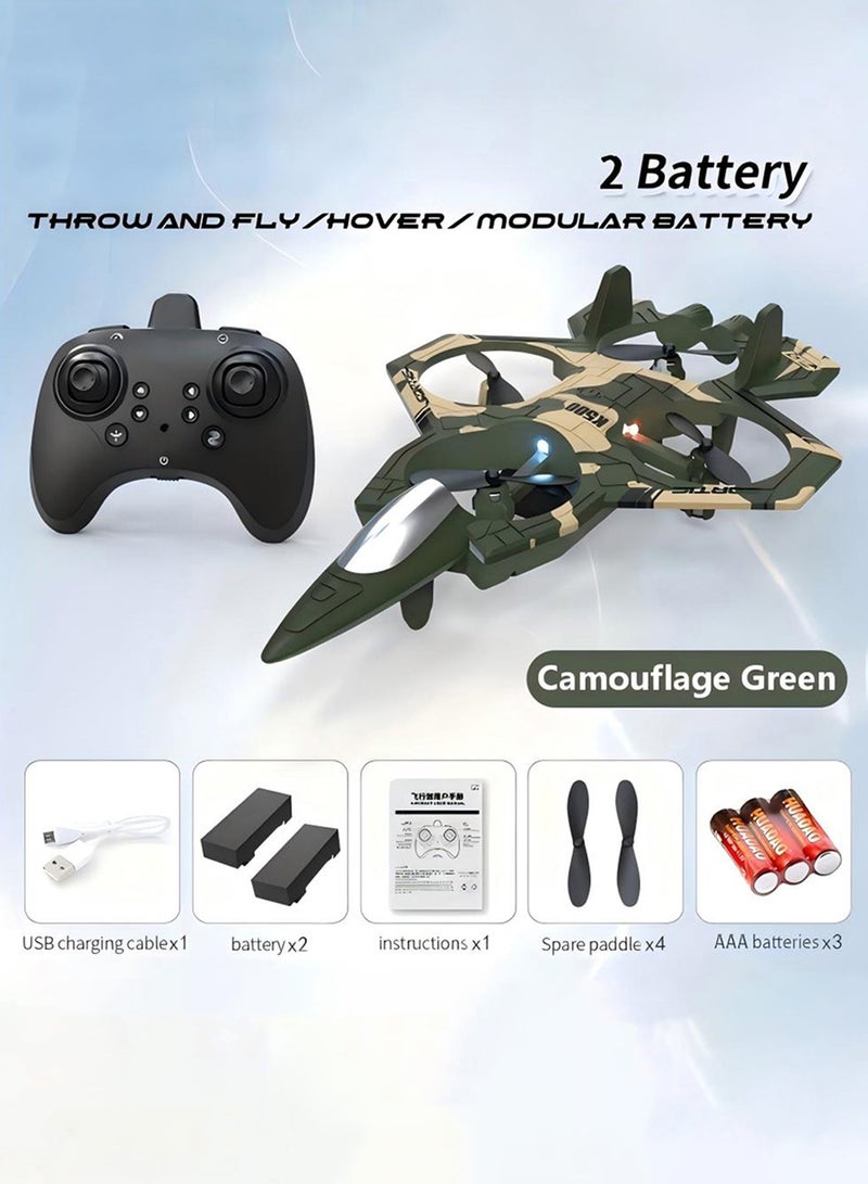 Closeli Drone Plane Toy for Kids, RC Airplane,RC Fighter Jet Drone,with 2 Rechargeable Batteries, Altitude Hold System, One Key Start Landing, 360 Flip Stunt Flying, LED Light Remote Control Aircraft, Beginner Friendly Electric Flying Toy Gift - Image 1