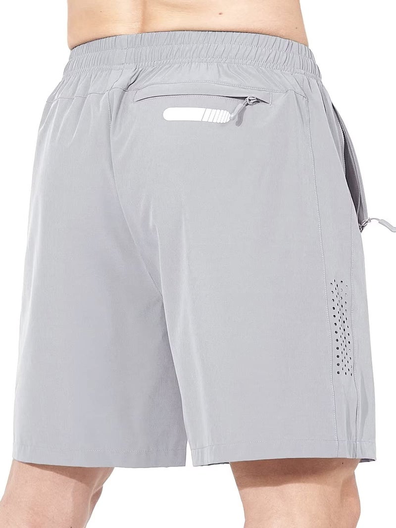 NORTHYARD Men's Athletic Running Shorts Quick Dry Workout Shorts 7"/ 5"/ 9" Lightweight Sports Gym Basketball Shorts Hiking Exercise Grey M - Image 3