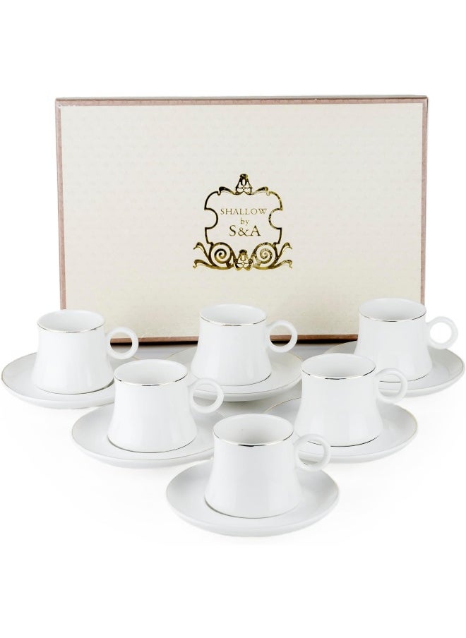 Shallowclassic 6-Piece 93Cc Coffee Cup Set In White Porcelain Ceramic - pzsku/Z3513BB0CAC9AA386A006Z/45/_/1728049349/4ddba8b0-f111-4ebc-ae21-a0465617c1e5