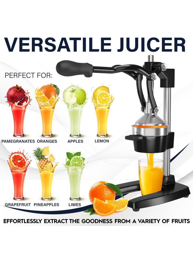 Cast Iron Citrus Juicer | Extra-Large Commercial Grade Manual Hand Press | Heavy Duty Countertop Squeezer for Fresh Orange Juice - Image 2