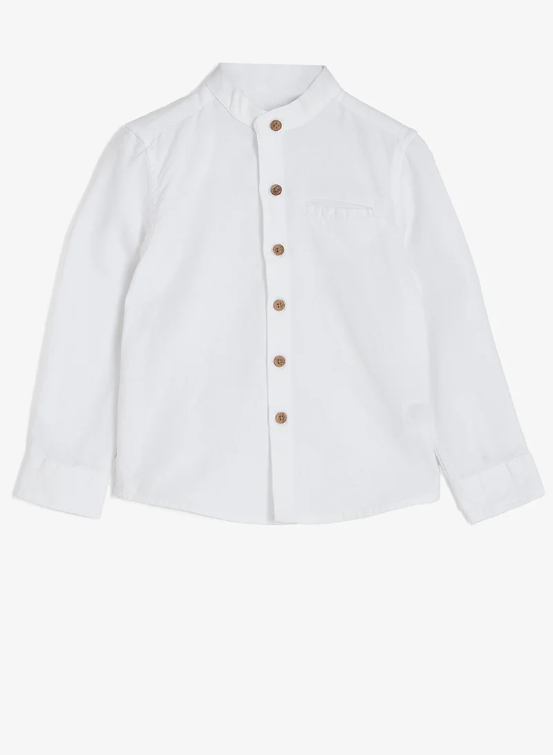 ريبلز مع نمشي Boys Chinese Collar Full Sleeves Shirt