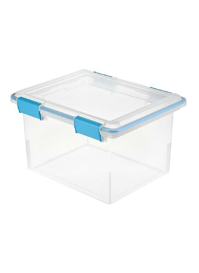 Sterilite - Premium Stackable Rectangular Space Saving Gasket Box Clear and Blue 30 L 19334304 - Image 1