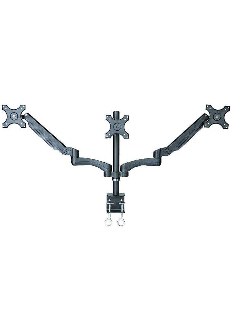 ELTRAZONE Triple Monitor Desk Mount Arm/Stand with Height Adjustable Gas Spring Arms Fits 19/20/24 Inch Screens - Image 1