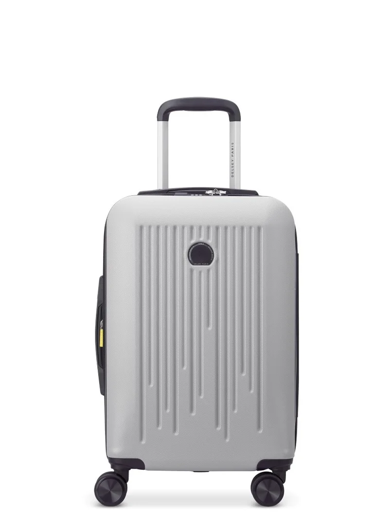 DELSEY Christine Hardside Expendable Double wheel luggage cabin trolley suitcase 55cm/22Inch, 3.0kg, 38+5L Strom Grey - Small