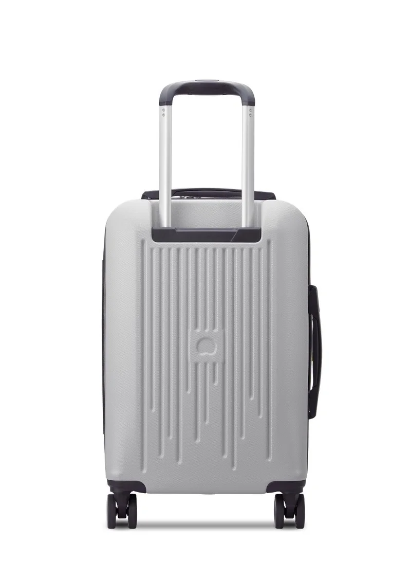 DELSEY Christine Hardside Expendable Double wheel luggage cabin trolley suitcase 55cm/22Inch, 3.0kg, 38+5L Strom Grey - Small