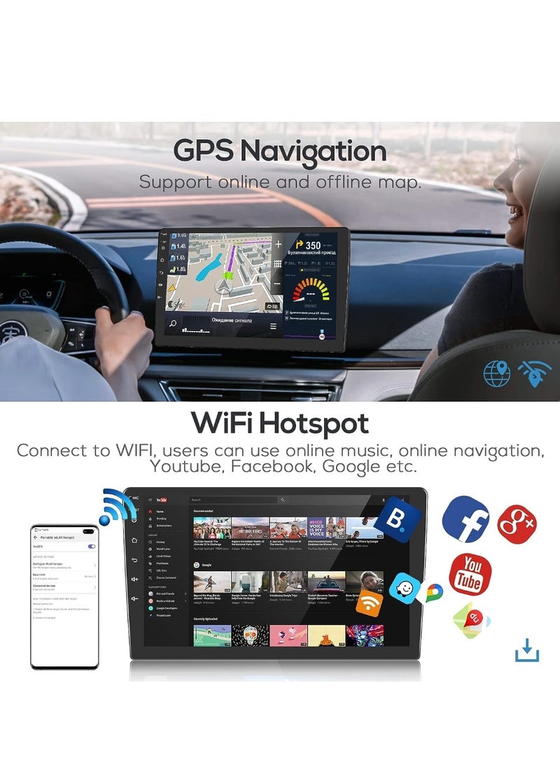 RAYMOS - Android Car Stereo For Toyota Yaris 2007-2012 Support Apple Carplay Android Auto Wireless Bluetooth USB Video Audio Playback Night Vision Camera Included IPS Touch Screen DSP - Image 1