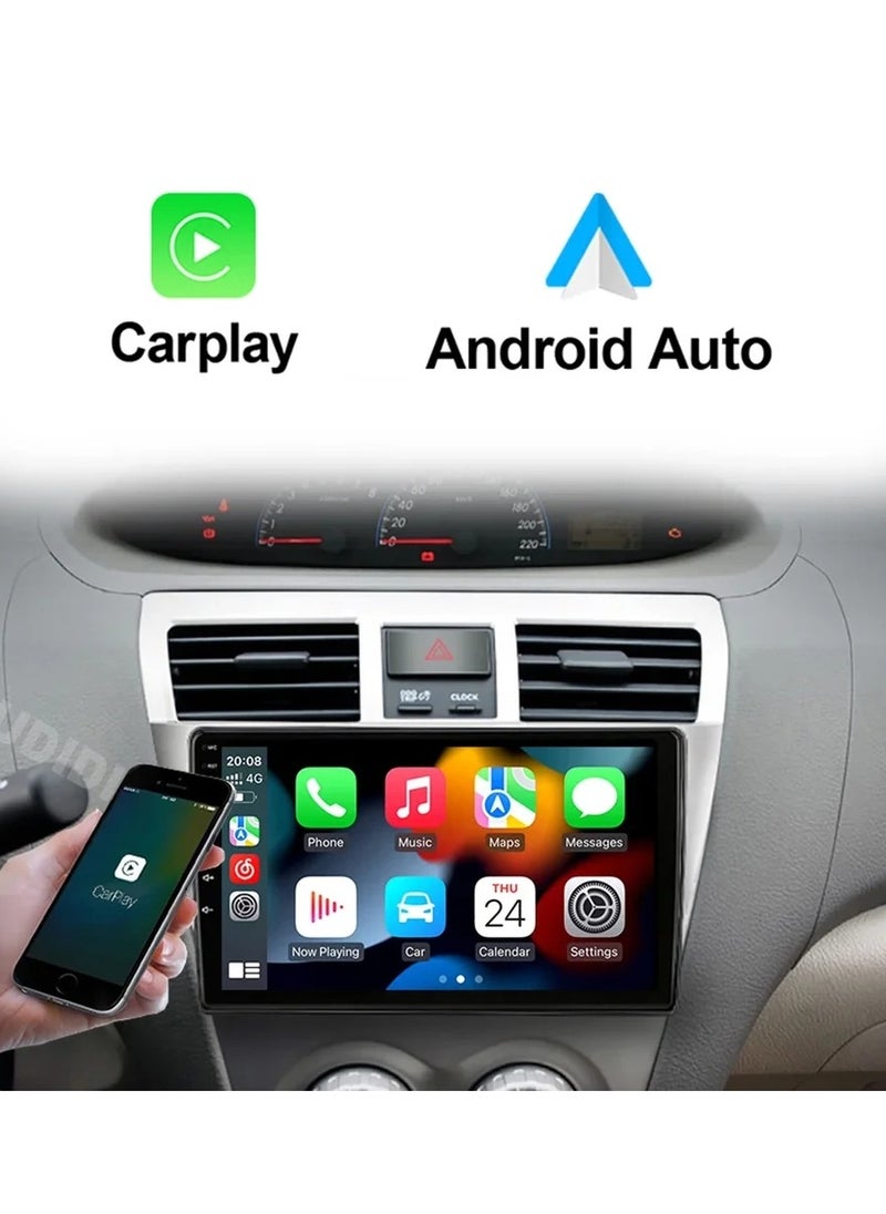 RAYMOS - Android Car Stereo For Toyota Yaris 2007-2012 Support Apple Carplay Android Auto Wireless Bluetooth USB Video Audio Playback Night Vision Camera Included IPS Touch Screen DSP - Image 1