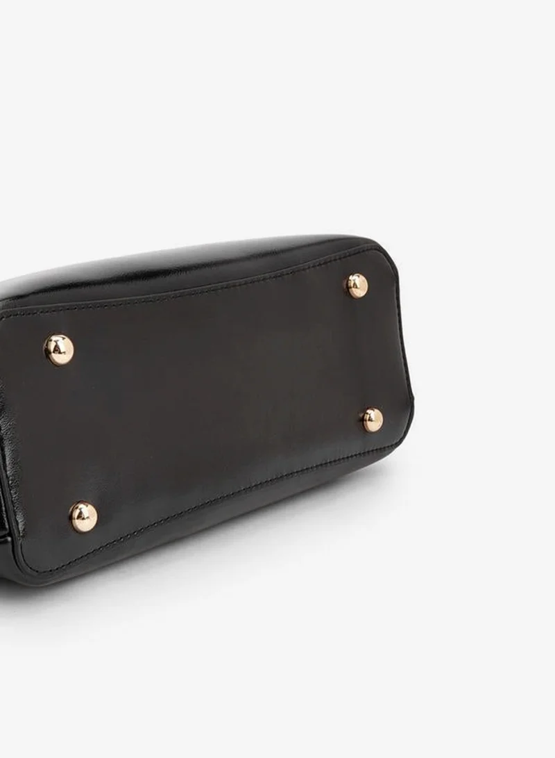 Celeste BLACK Solid Tote Bag With Detachable Strap for Women | Best Price UAE