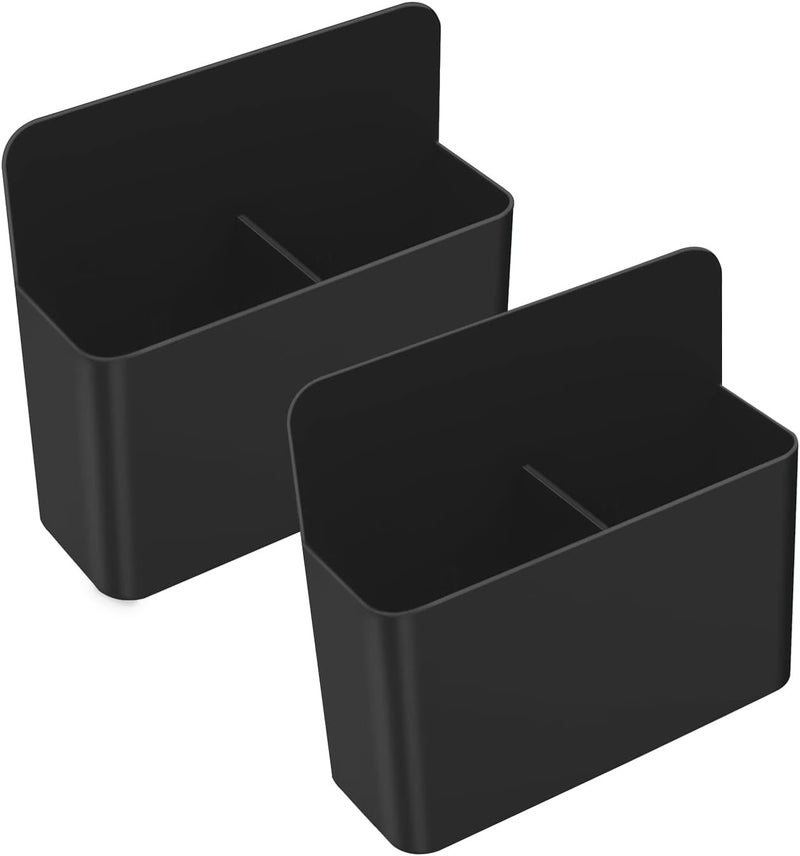 MoKo Pack of 2 Magnetic Dry Erase Marker Holder, Pen Pencil Holder Storage Organizer for Whiteboard, Refrigerator and Other Magnetic Surfaces, Black - Image 2