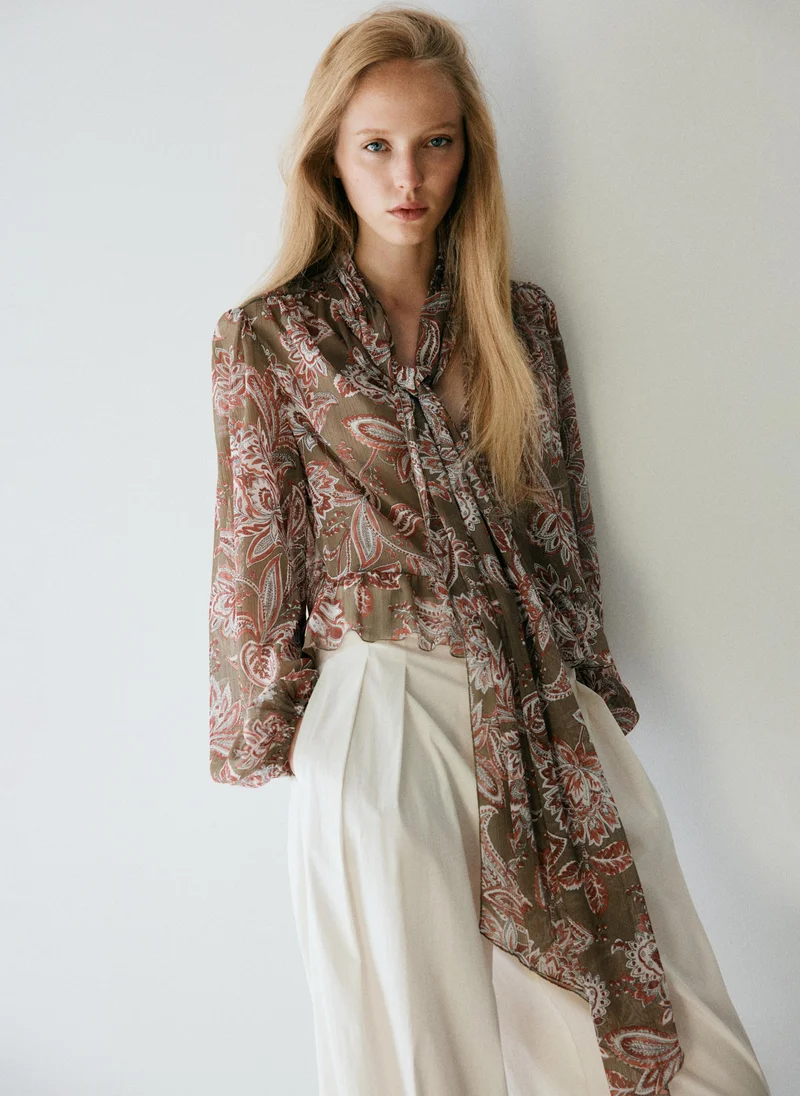 Floral Tie Blouse