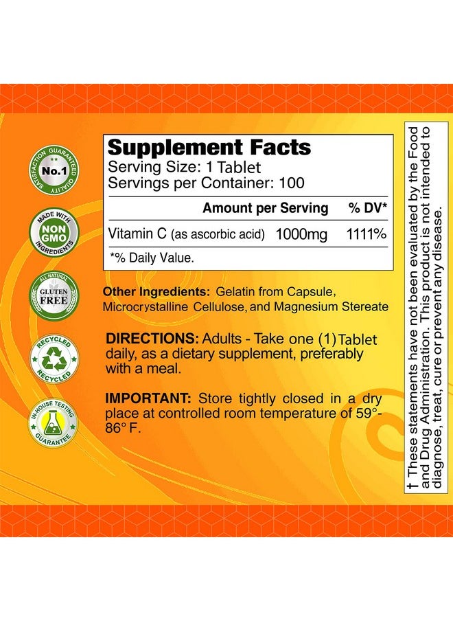 alfa vitamins Vitamin C Supplement With 1000Mg Powerful Antioxidant Immune Booster Protection From Common Cold Promotes Healthy Skin 100 Tablets  - Image 4