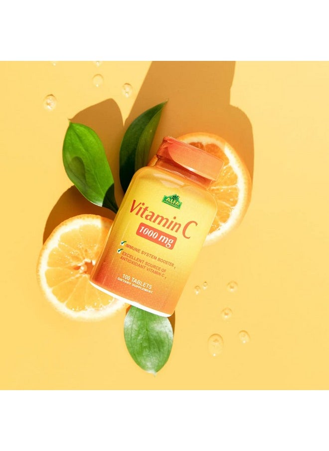 alfa vitamins Vitamin C Supplement With 1000Mg Powerful Antioxidant Immune Booster Protection From Common Cold Promotes Healthy Skin 100 Tablets  - Image 3