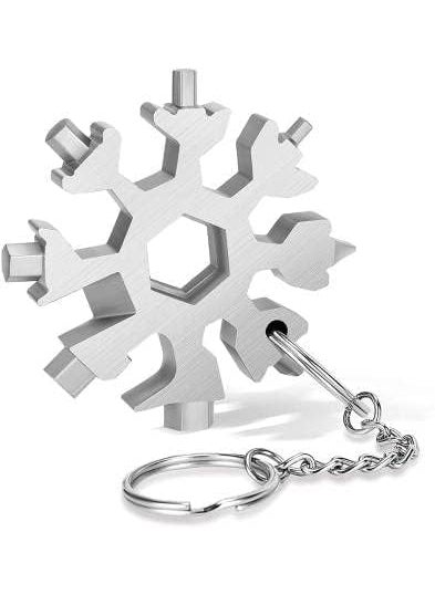TOP SELECT TOP SELECT 18in1 MultiTool HighCarbon Steel Spanner Allen Wrench Keychain Screwdriver Bottle Opener Tool Outdoor Wrench Multi Hand Tool Silver  - Image 1