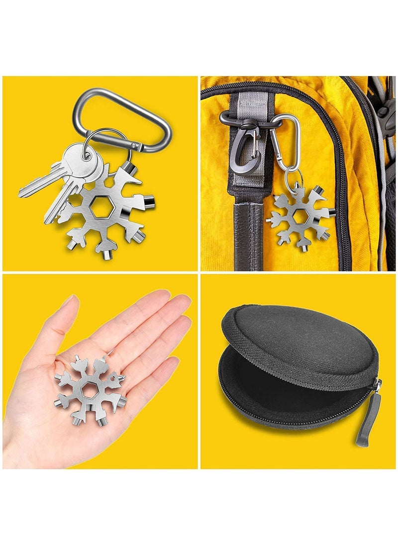 TOP SELECT TOP SELECT 18in1 MultiTool HighCarbon Steel Spanner Allen Wrench Keychain Screwdriver Bottle Opener Tool Outdoor Wrench Multi Hand Tool Silver  - Image 5