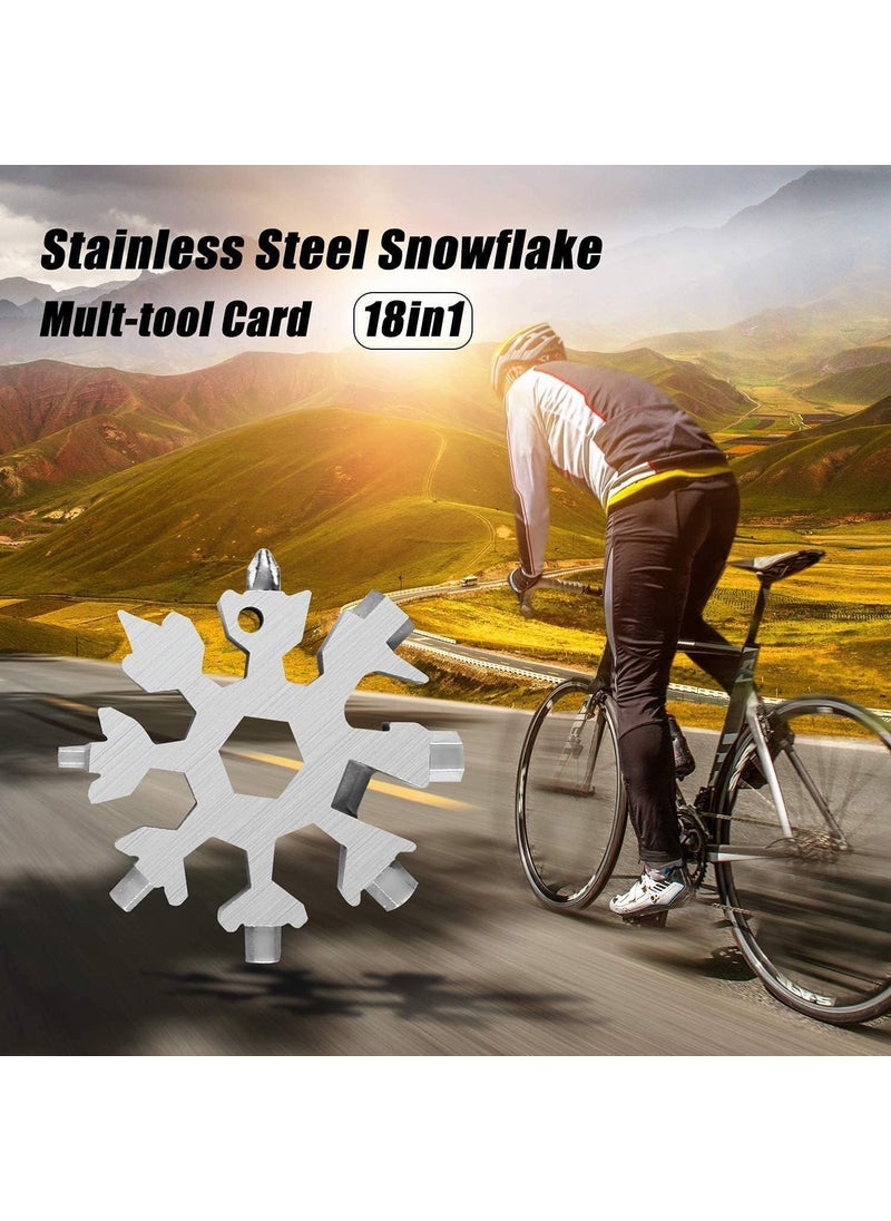 TOP SELECT TOP SELECT 18in1 MultiTool HighCarbon Steel Spanner Allen Wrench Keychain Screwdriver Bottle Opener Tool Outdoor Wrench Multi Hand Tool Silver  - Image 4
