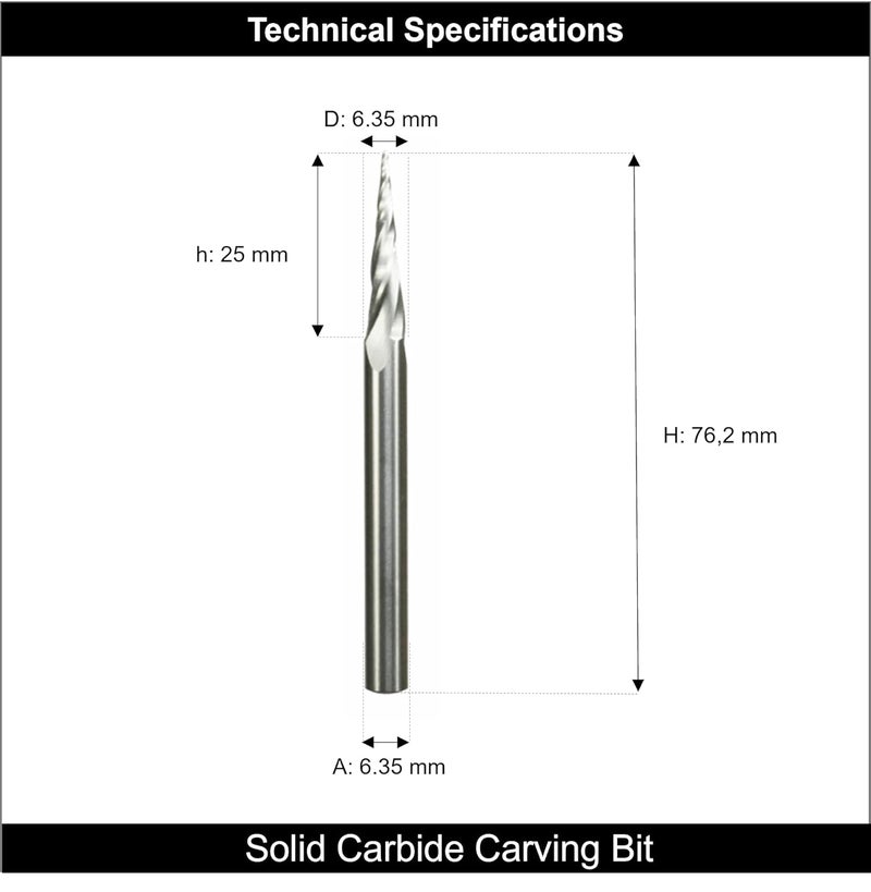 freud (BOSCH Group) F03FR04080 Carbide Carving Tool - Wood, Plastics, Aluminium - 6.35 mm - Image 3