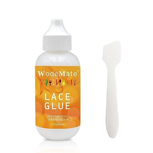 WodeMate Strong Hold Wig Glue for Front Lace Wig Adhesive Waterproof Invisible BondingOilResistant for Hairpiece Closure Frontal Toupee Systems 21Oz 