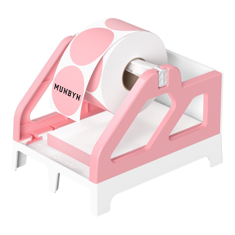 MUNBYN Label Holder for Rolls and FanFold Labels Thermal Sticker Roll Holder for Desktop Thermal Printer Shipping Supplies Industrial Paper Pink - Image 2