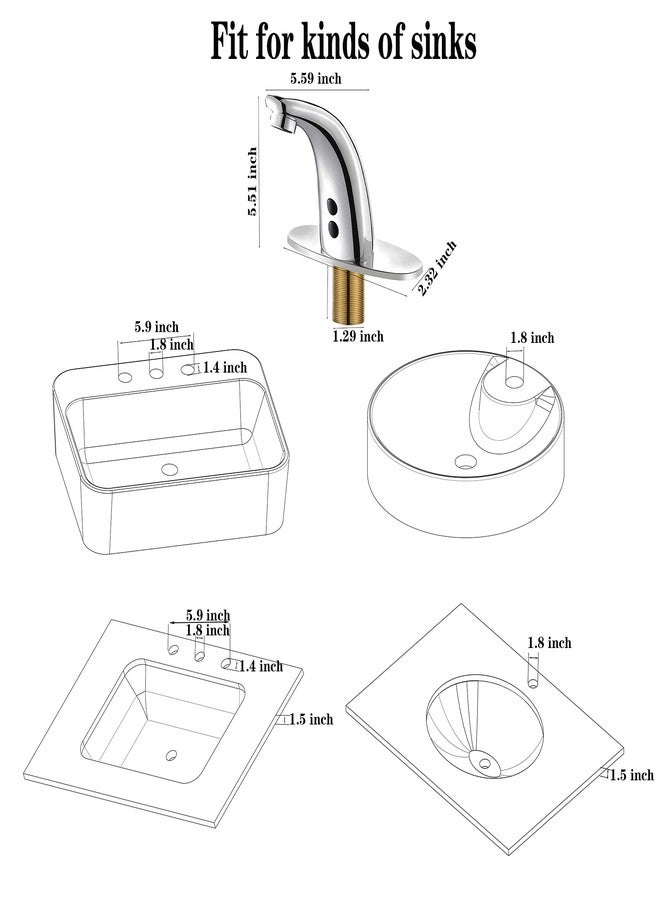 هالو صنبور HALO بدون لمس مع مستشعر حركة CEC Watersense للحمام مع وحدة مزدوجة أوتوماتيكية Grifo بدون استخدام اليدين، مثالي للفنادق والمدارس والأماكن العامة - Image 3