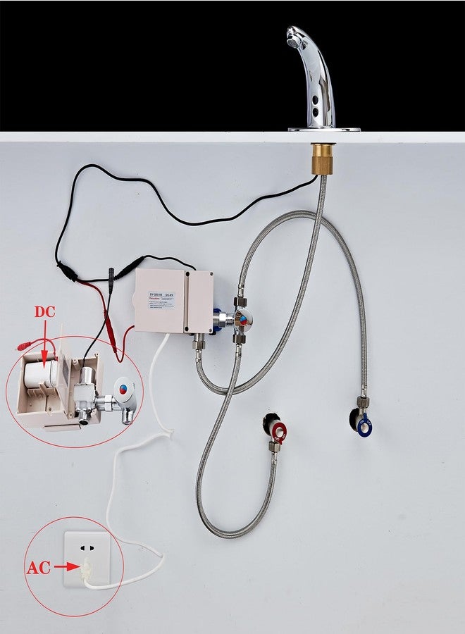 هالو صنبور HALO بدون لمس مع مستشعر حركة CEC Watersense للحمام مع وحدة مزدوجة أوتوماتيكية Grifo بدون استخدام اليدين، مثالي للفنادق والمدارس والأماكن العامة - Image 5