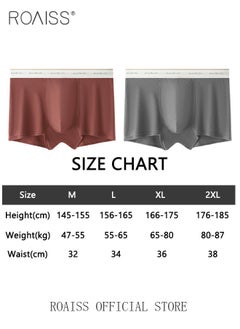 roaiss 2 Pack Lettering Boxer Briefs Mens Trunks Underwear Cotton Boxer Briefs Short Leg Comfortable Underpants  - Image 3