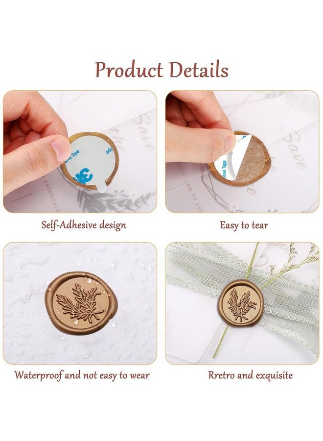 هاسذيب ملصقات ختم الشمع الذهبي من HASTHIP®، ١٠ قطع - ملصقات ختم مغلفات دعوات الزفاف، أختام ذاتية اللصق مقاس ١٫٢ بوصة للدعوات، وعيد الميلاد، وتغليف الهدايا، والحفلات، والمظاريف - Image 5