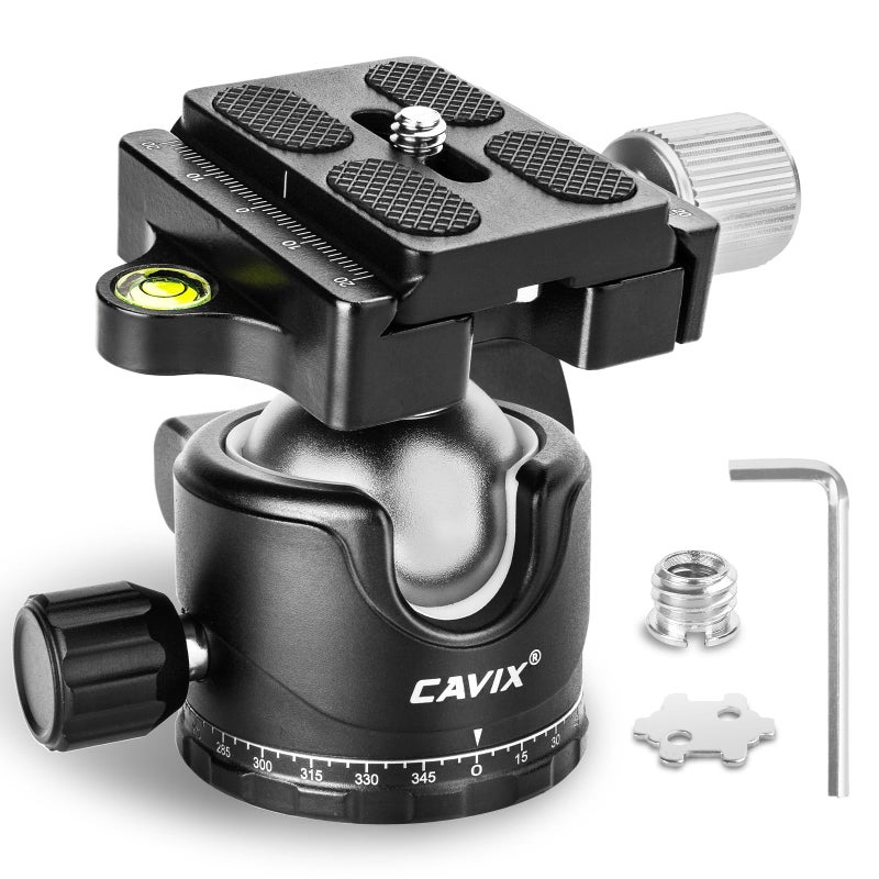 Ball Head Mount CAVIX 36mm Ball Head Camera Tripod Head with 14 Arca Swiss Quick Release Plate for Tripod Monopod DSLR CameraLoad 33lb15kg