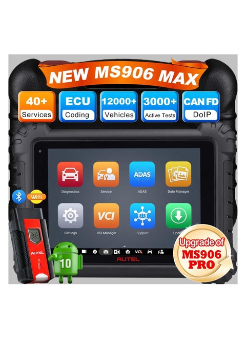 Autel MaxiSys MS906MAX 2025, Way Better Than MS906 Pro, Autel Scanner, Top Scan Tool, Bidirectional Diagnostic Tool, Upgrade of MK900, MP900BT, MS906BT, MK908, 3000+Active Test, All System Diagnosis