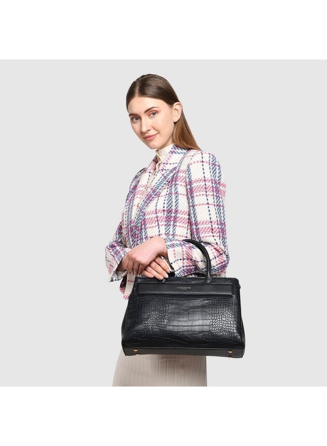 Accessorize حقيبة يد نسائية سوداء من أكسيسورايز لندن بتصميم كروك مع حزام قابل للتعديل | حقائب نسائية أنيقة متوسطة الحجم | حقيبة نسائية متقاطعة | حقيبة كتف للنساء - Image 2