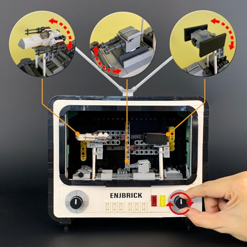 ENJBRICK Ideas Retro TV Building Set Compatible with Lego for Adults,Christmas Toys for Boys and Girls 8-14years 1212 PCS - Image 2