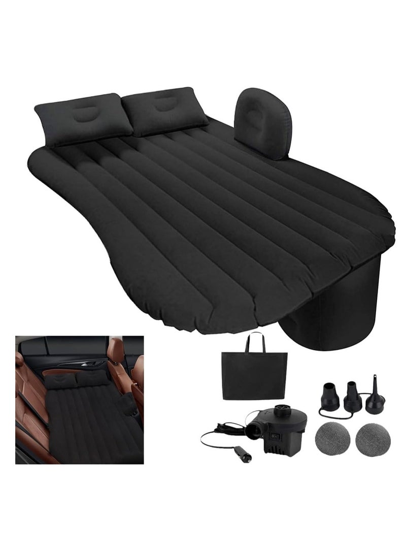 Relex Car Air Mattress, Removable Black Backseat Air Bed with Air Pump, Portable Car Travel Bed with Pillows Fits Most Car Models for Travel, Hiking, Camping, Trip & Outdoor Activities - Image 1