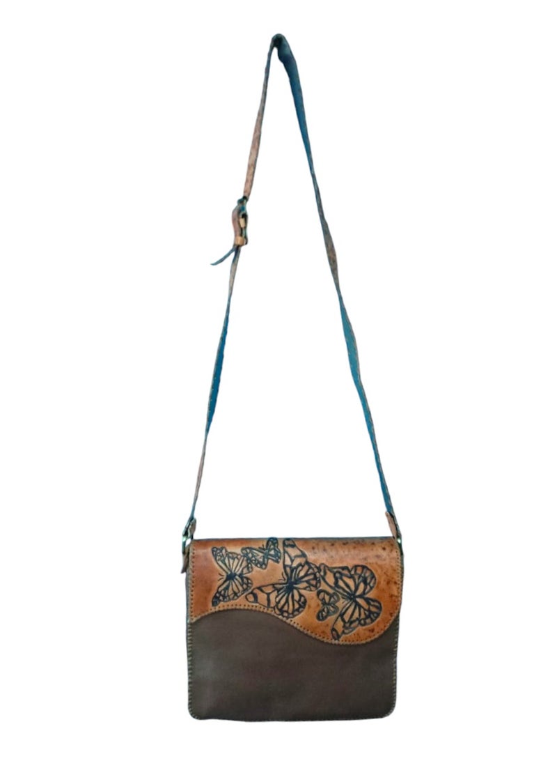 Sheer Fashionable Leather Crossbody Bag - Image 3