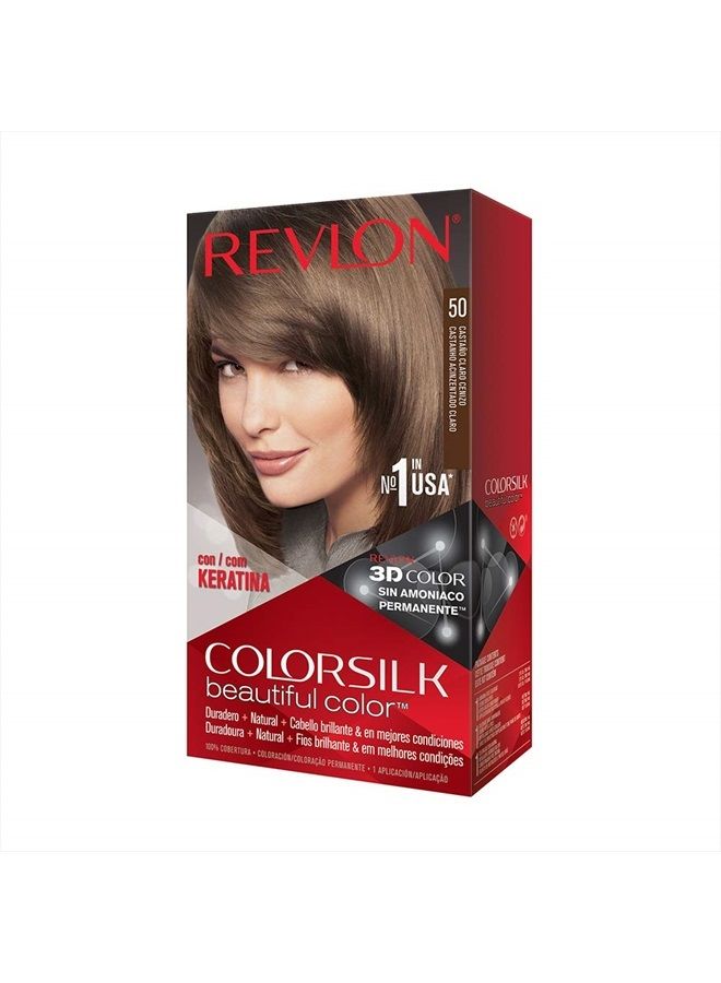 Revlon صبغة شعر ريفلون كولور سيلك، بني رمادي فاتح (عبوة من 3) - Image 1