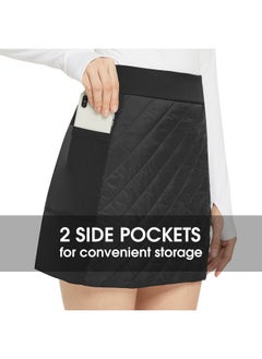 FitsT4 Sports Sports Women'S Puffer Skirts Lightweight Quilted Sport Skorts Insulated Warm Snow Skirts Hiking Running Golf Black Size M  - Image 3
