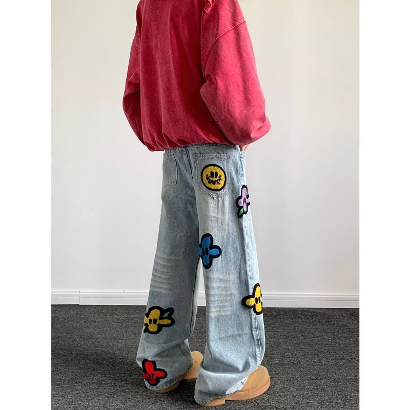 Unisex Classic Denim Jeans Loose Fit Daily Outdoor Wear - Image 5