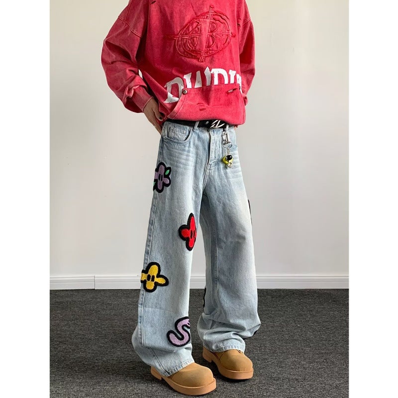 Unisex Classic Denim Jeans Loose Fit Daily Outdoor Wear - Image 4